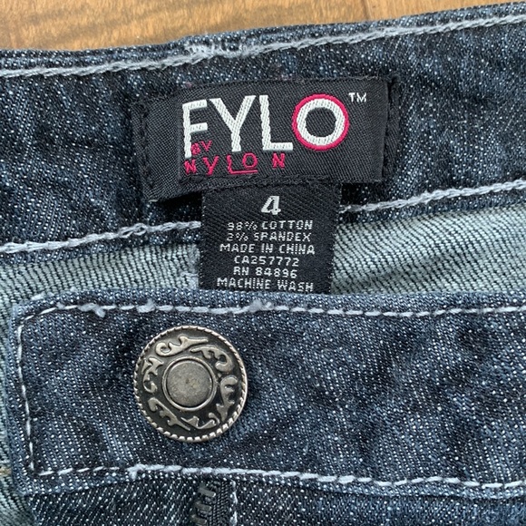 Mid-Rise Dark Blue Bootcut Jeans - Picture 3 of 5